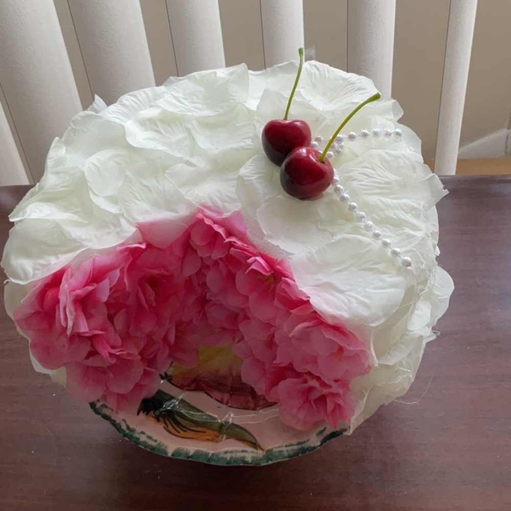 White and Pink Floral Petal Decorative